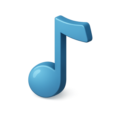 Stylish 3D Musical Note Icon Design