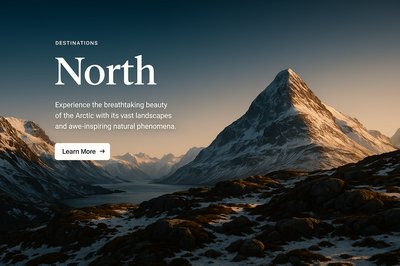 Stunning Web Page Design Featuring Arctic Landscape