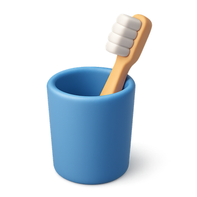 Stylish 3D Toothbrush Holder Icon for Modern Bathrooms