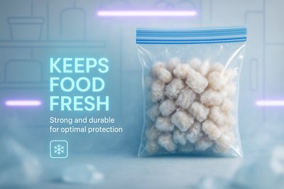 Food Storage Bag Display with Freshness Emphasis