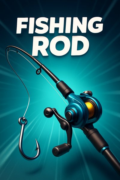 Dynamic Fishing Rod Design with Bold Aesthetics