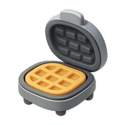 Stylized Waffle Maker with Waffle Design
