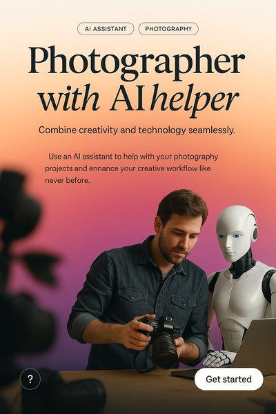 Photographer Collaborating with AI Assistant for Creative Projects