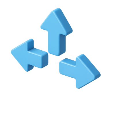 3D Directional Movement Arrows Icon in Isometric View