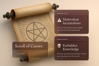 Stylish Scroll of Curses with Dark Magic Theme