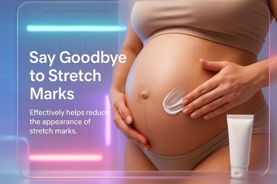 Promotional Graphic for Stretch Mark Cream Targeting Expecting Mothers