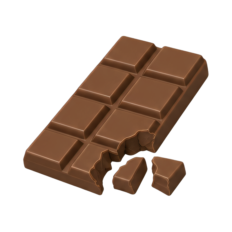 broken chocolate bar pieces