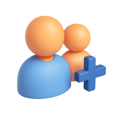 3D User Icon Representing User Addition