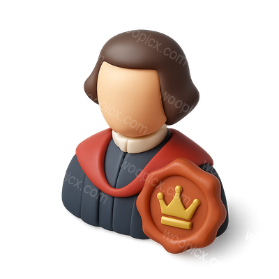 3D Viscount Seal Icon with Royal Emblem