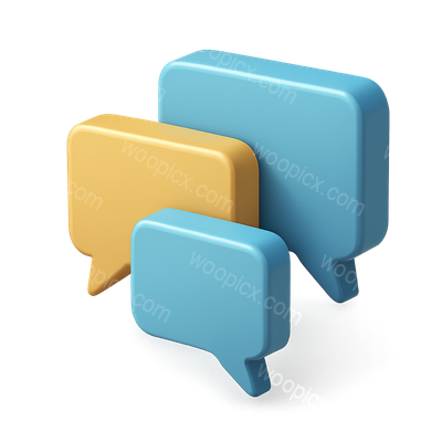 Stylized 3D Speech Bubbles in Isometric View