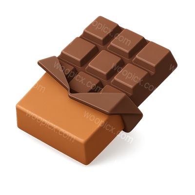 3D Chocolate Bar Icon with Isometric Design