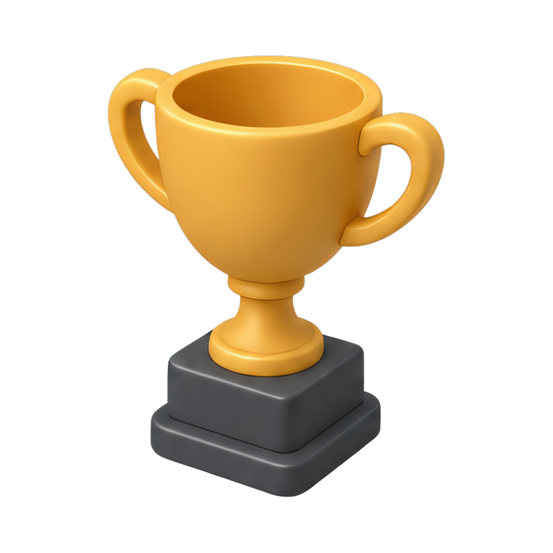 gold golf trophy on display