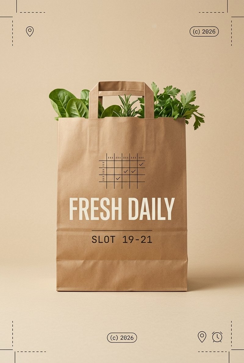 Fresh grocery assortment on display
