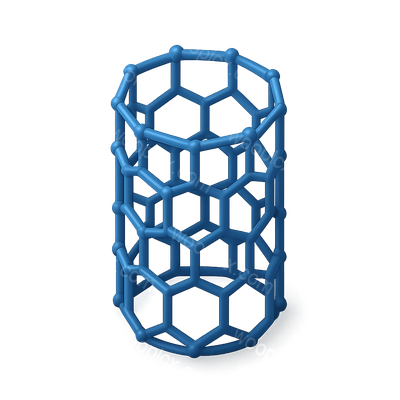 3D Carbon Nanotube Icon in Isometric View