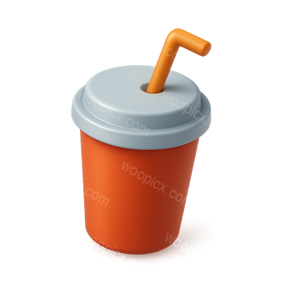 Stylish 3D Beverage Icon with a Modern Look