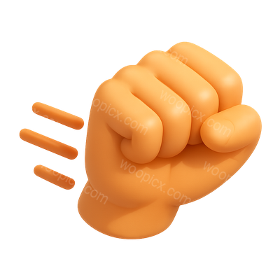 Dynamic 3D Fist Icon in Motion Design