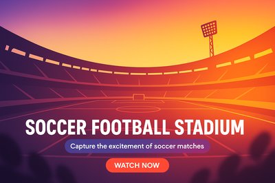 Vibrant Soccer Stadium Illustration for Promotional Use