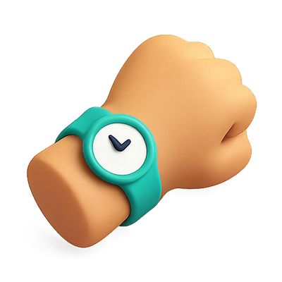 3D Illustration of a Hand Wearing a Watch