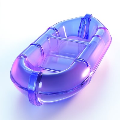 Stylized Inflatable Boat with Gradient Colors