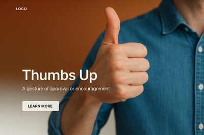 Stylized Thumbs Up Gesture Illustration for Web Design