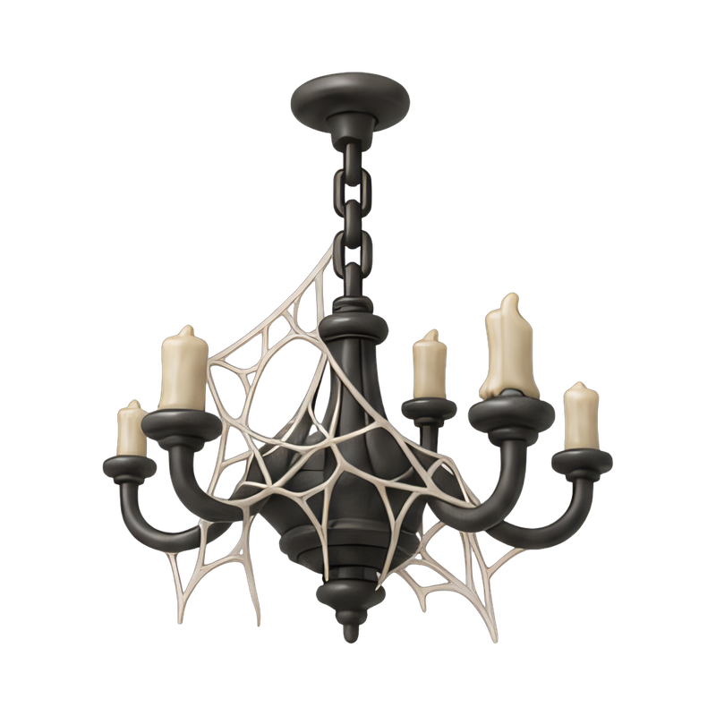 elegant chandelier with cobwebs