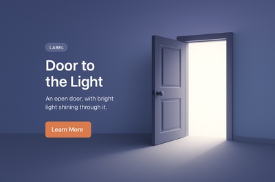 Illustration of an Open Door with Bright Light Shining Through