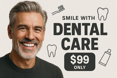 Engaging Dental Ad Featuring Mature Man's Smile