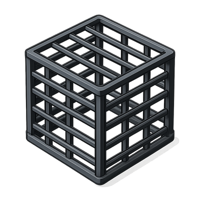 3D Slat Armor Icon with Isometric Design