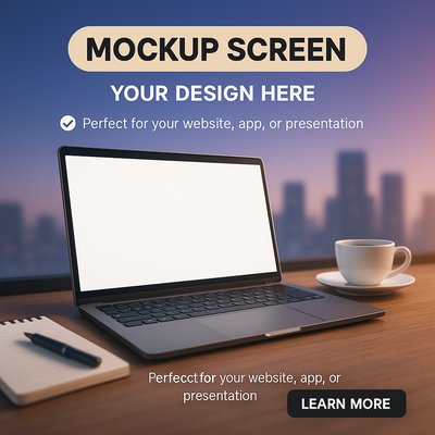 Laptop Mockup for Website and App Presentations