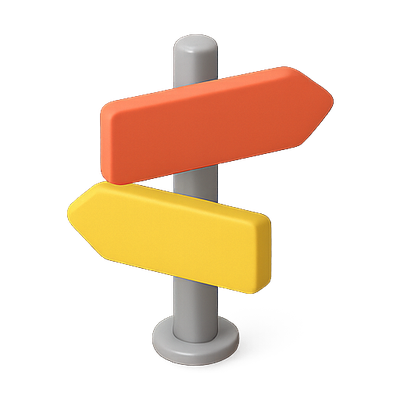 3D Directional Signpost with Colorful Arrows