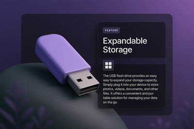 3D Web Design Illustration Featuring Expandable Storage Concept
