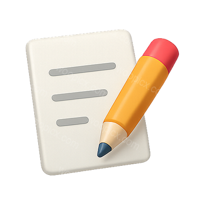 Illustration of a Note and Pencil Icon