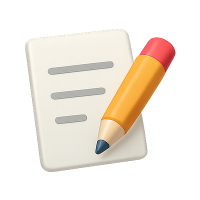 Illustration of a Note and Pencil Icon