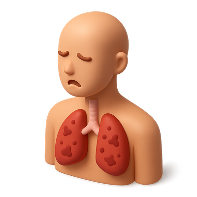 3D Bronchitis Icon with Isometric Design