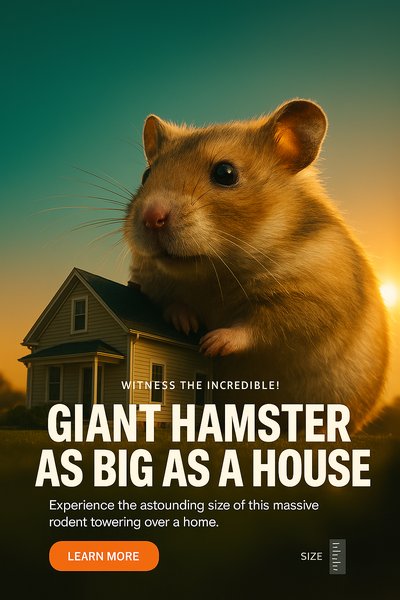 Surreal Giant Hamster Image for Creative Promotion