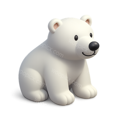 Cute Cartoon Polar Bear Figurine
