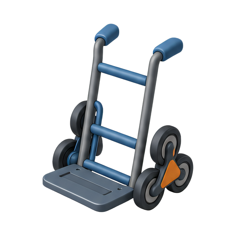 stair-climbing dolly in action