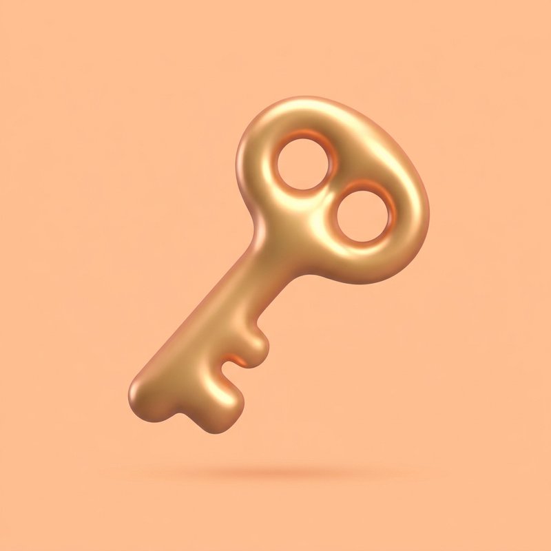 Key on a wooden table