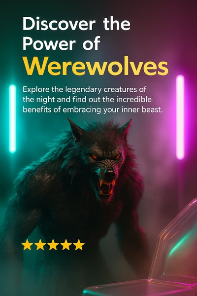 Discover the Power of Werewolves: A Neon-Themed Carousel Design