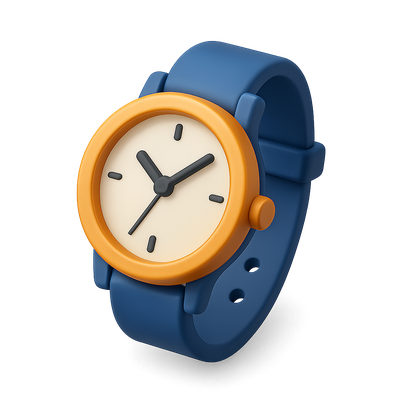 Stylish 3D Isometric Watch Icon with Vibrant Colors