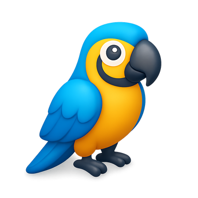 Colorful Cartoon Parrot Character Design