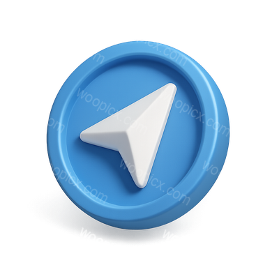 3D Navigation Arrow Icon in Circular Design