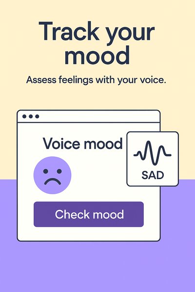 Mood Tracking App Interface with Voice Assessment Feature