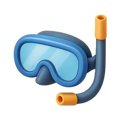 Stylized Snorkel Mask Graphic for Water Activities