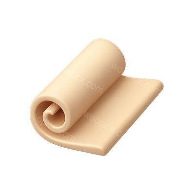 3D Rolled Document Icon with Isometric View