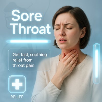 Health Awareness Graphic on Sore Throat Relief