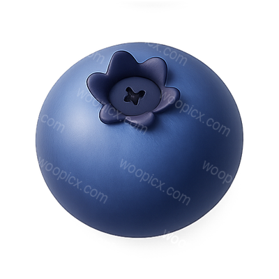 Realistic Blueberry 3D Render for Food Illustration