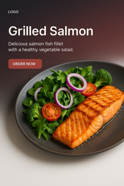 Grilled Salmon Fillet with Fresh Vegetable Salad