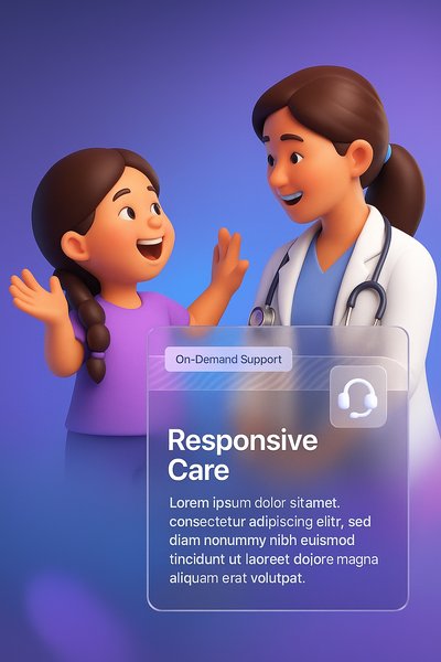Child Joyfully Meeting Caregiver in 3D Illustration