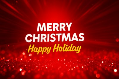 Dynamic Red Holiday Background with Sparkling Lights